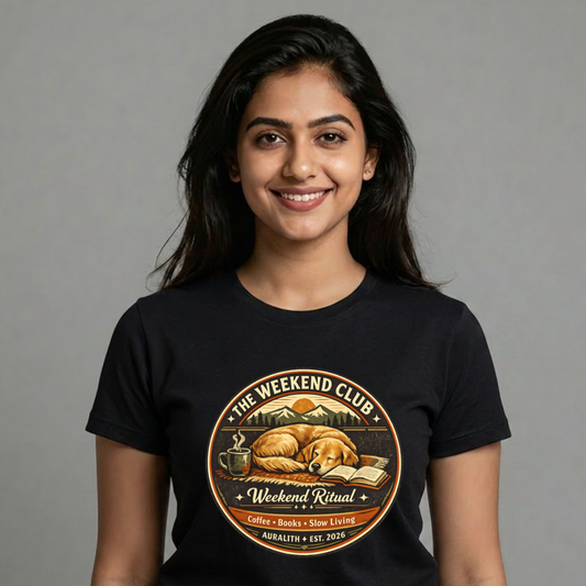 The Weekend Club Dog Lover Oversized T-Shirt | Coffee, Books & Slow Living | Auralith