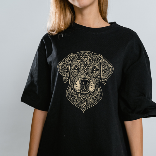 Mandala Labrador Retriever T-Shirt | Elegant Dog Lover Art Tee | Auralith