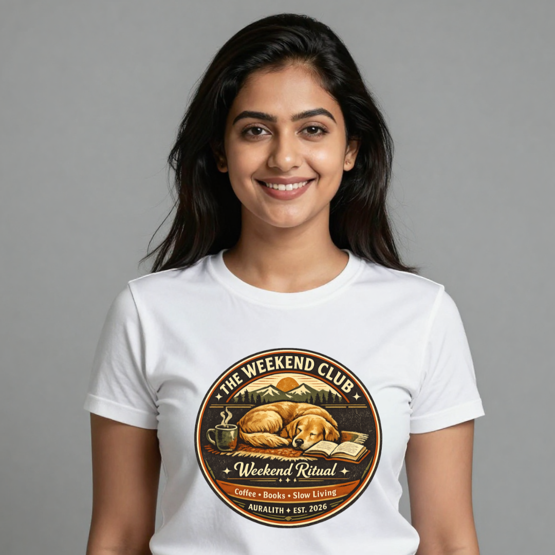 The Weekend Club Dog Lover Oversized T-Shirt | Coffee, Books & Slow Living | Auralith