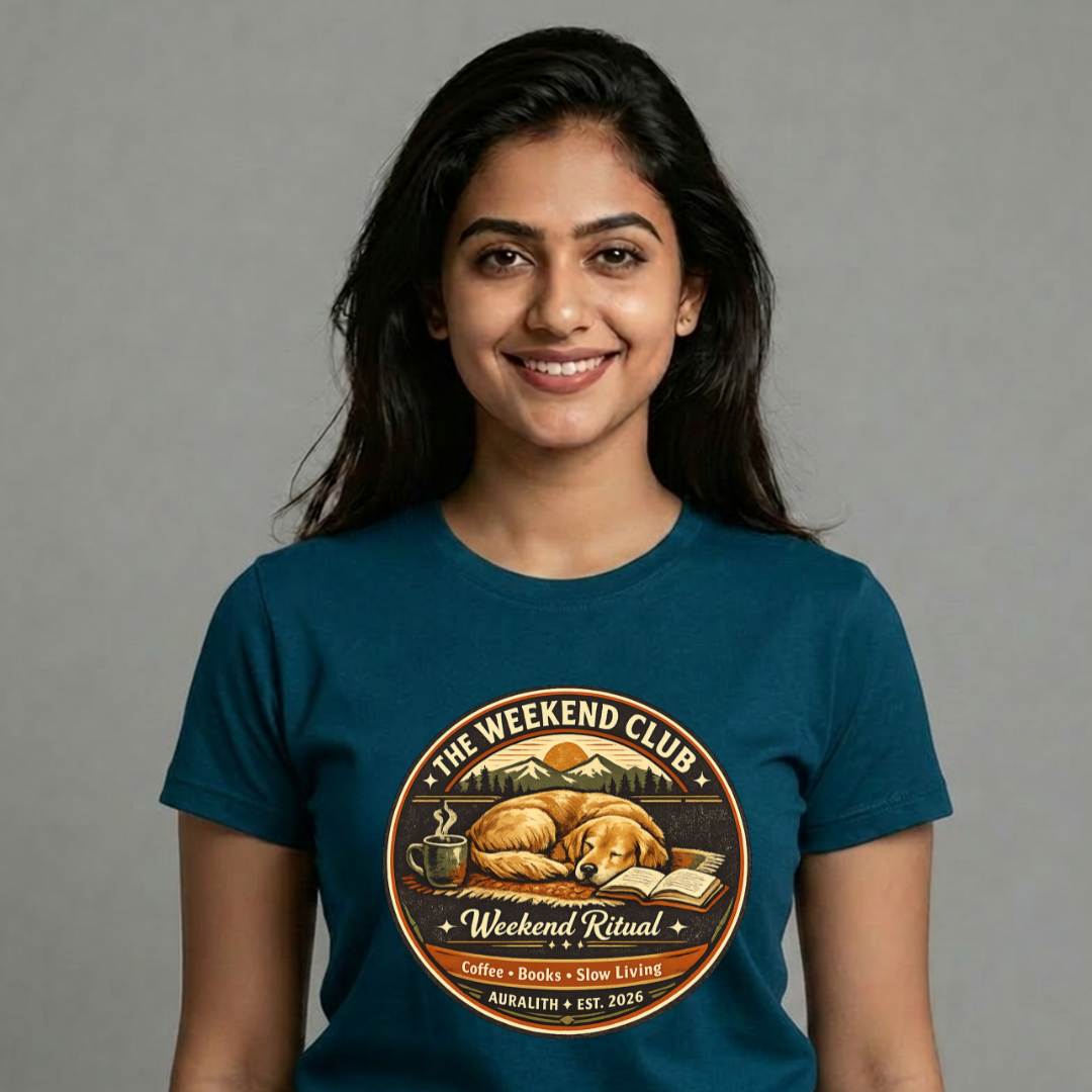 The Weekend Club Dog Lover Oversized T-Shirt | Coffee, Books & Slow Living | Auralith