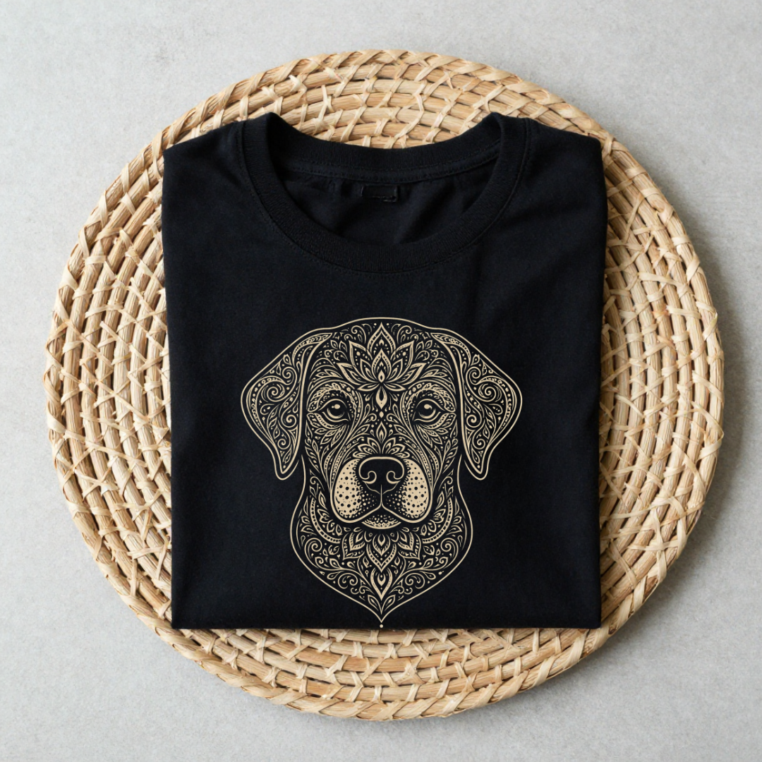 Mandala Labrador Retriever T-Shirt | Elegant Dog Lover Art Tee | Auralith