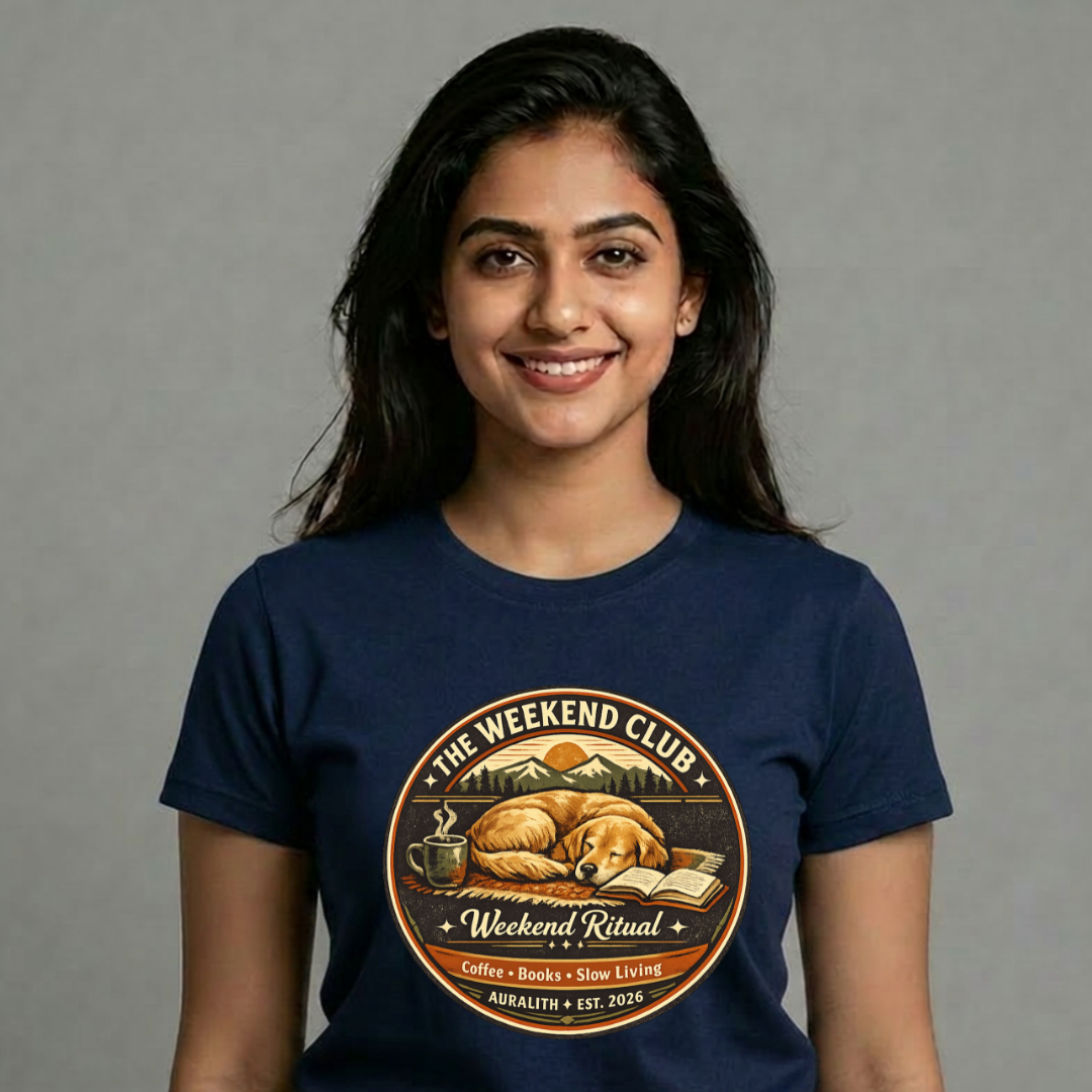 The Weekend Club Dog Lover Oversized T-Shirt | Coffee, Books & Slow Living | Auralith