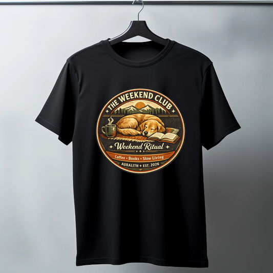 The Weekend Club Dog Lover Oversized T-Shirt | Coffee, Books & Slow Living | Auralith