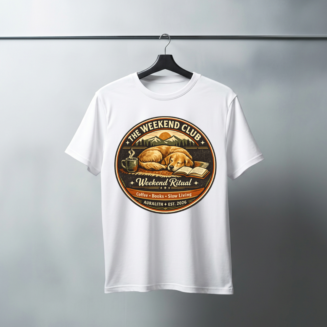 The Weekend Club Dog Lover Oversized T-Shirt | Coffee, Books & Slow Living | Auralith