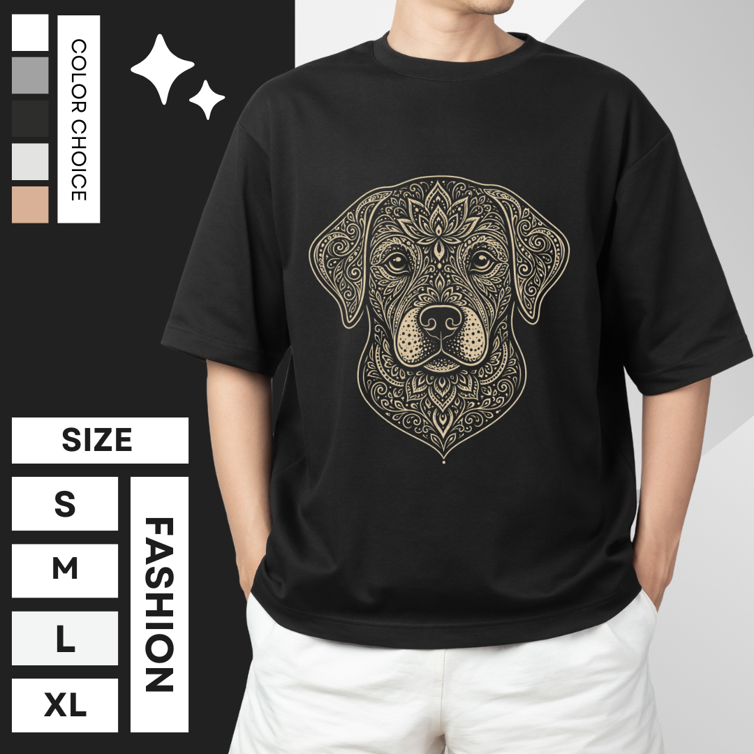 Mandala Labrador Retriever T-Shirt | Elegant Dog Lover Art Tee | Auralith