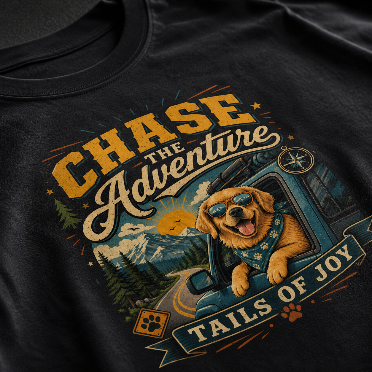 Chase the Adventure, Tails of Joy Classic Tee | Auralith