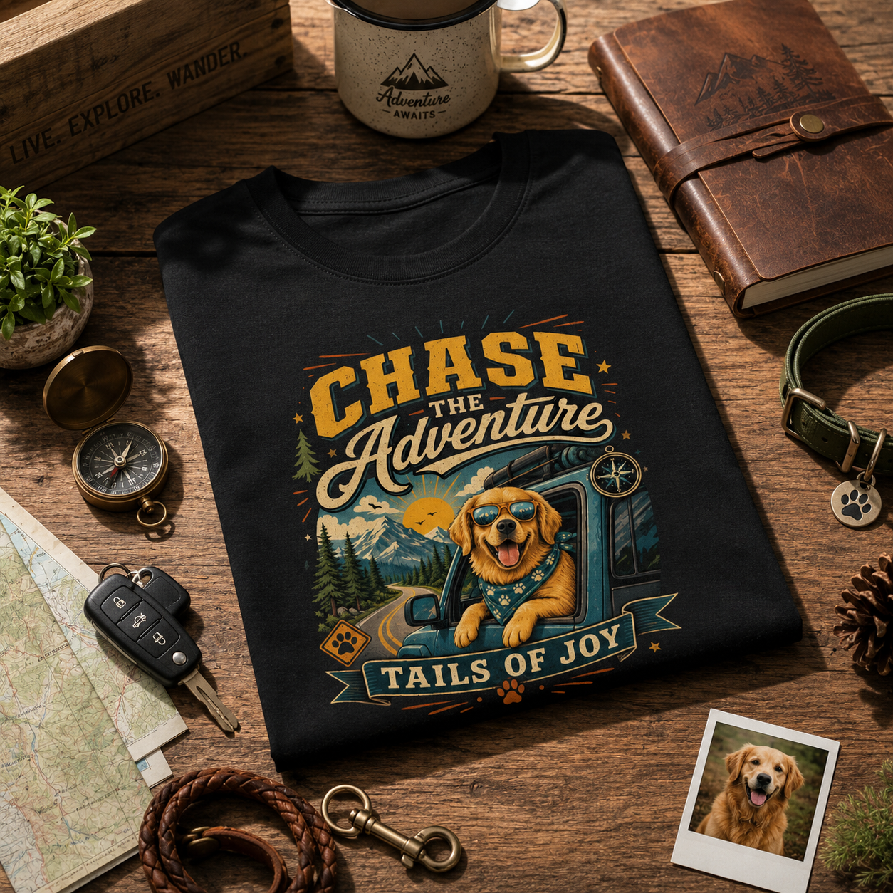 Chase the Adventure, Tails of Joy Classic Tee | Auralith