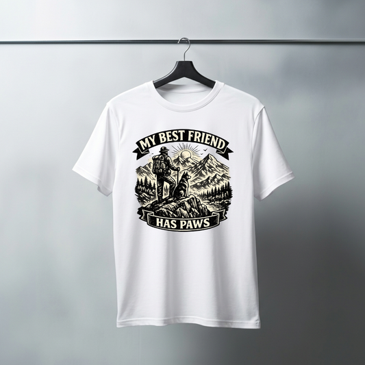 My Best Friend Has Paws Dog Lover T-Shirt | Auralith - Unisex Classic T Shirt - Black / White