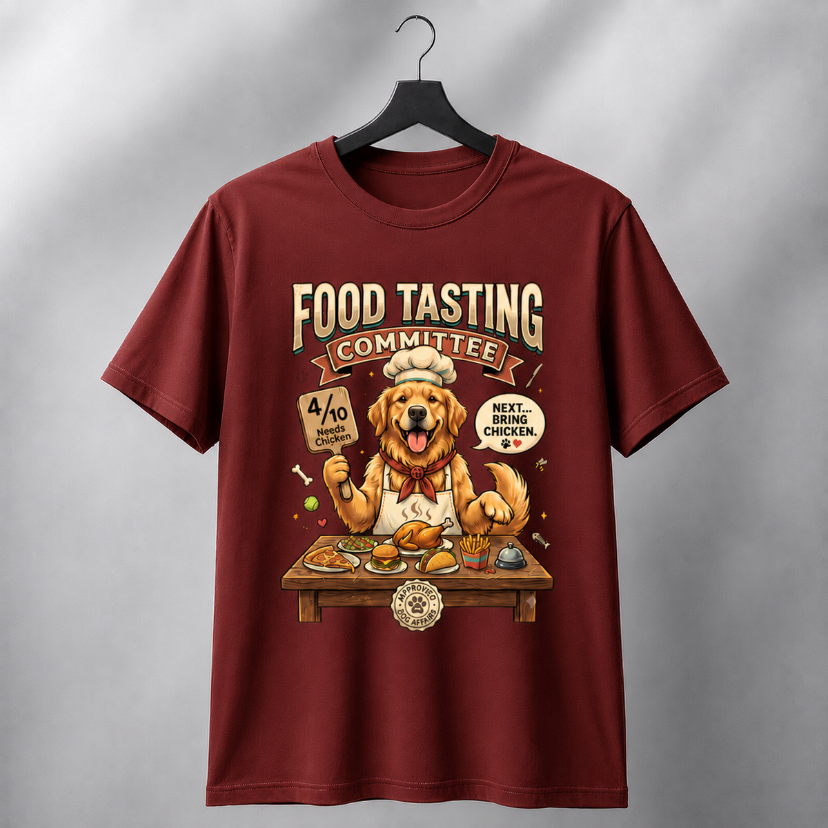 Food Tasting Committee Golden Retriever T-Shirt | Auralith