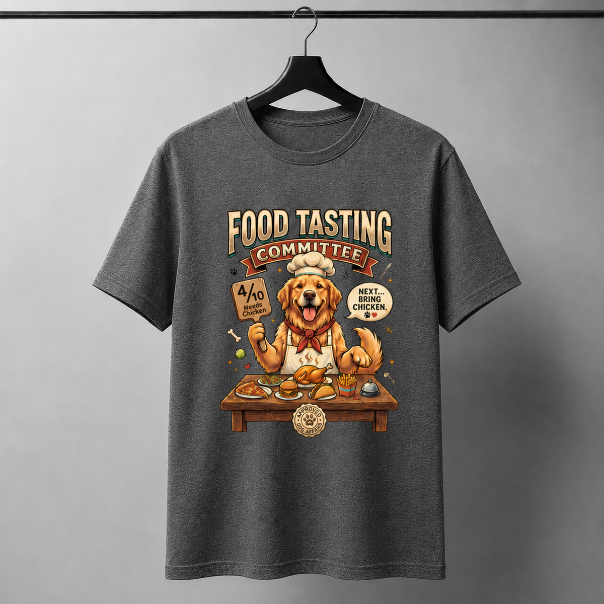 Food Tasting Committee Golden Retriever T-Shirt | Auralith