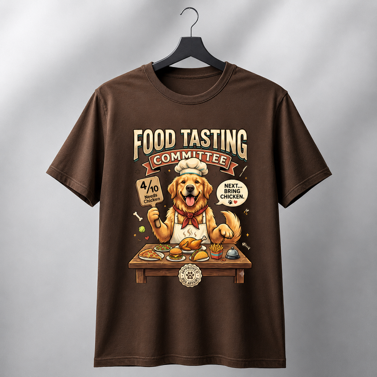 Food Tasting Committee Golden Retriever T-Shirt | Auralith