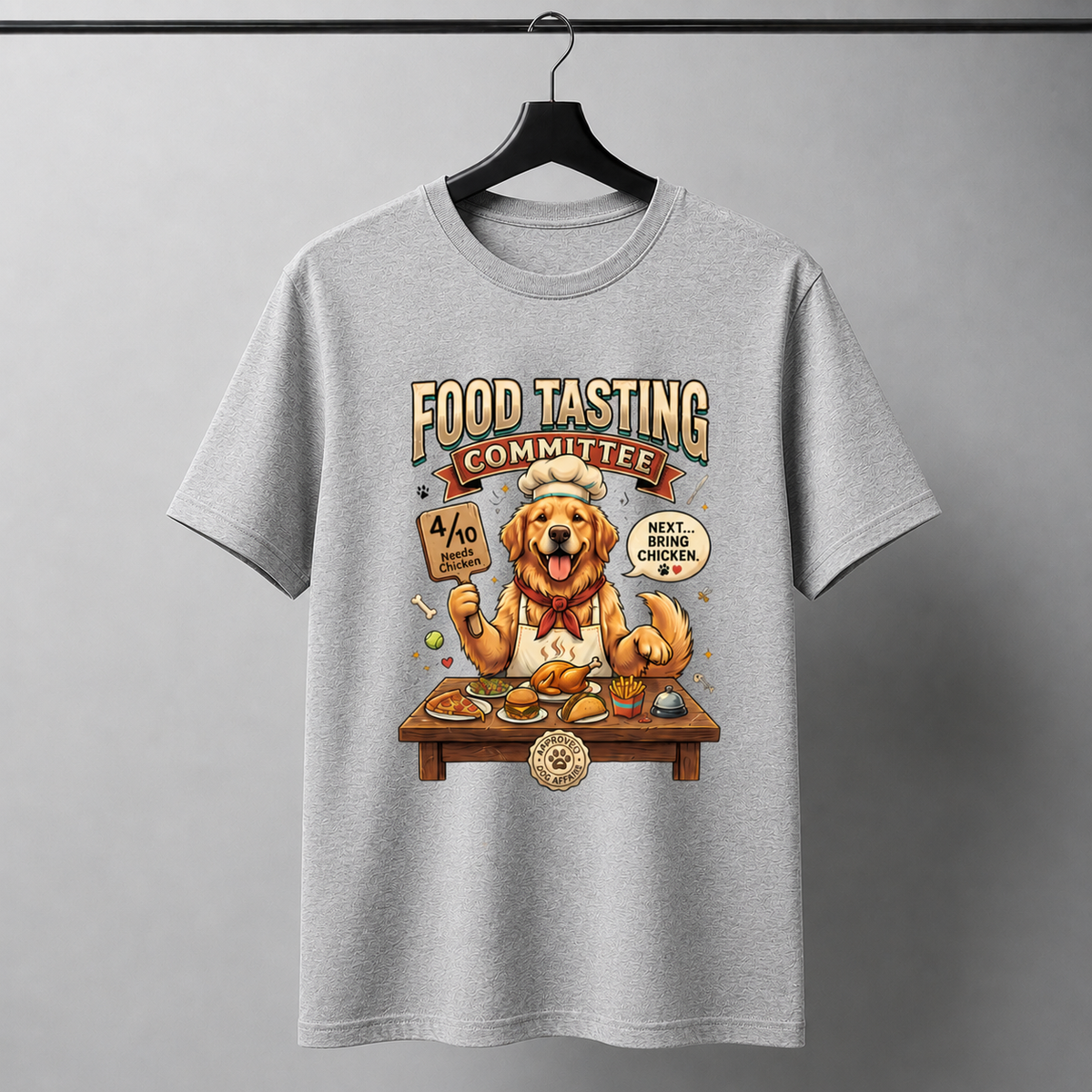 Food Tasting Committee Golden Retriever T-Shirt | Auralith