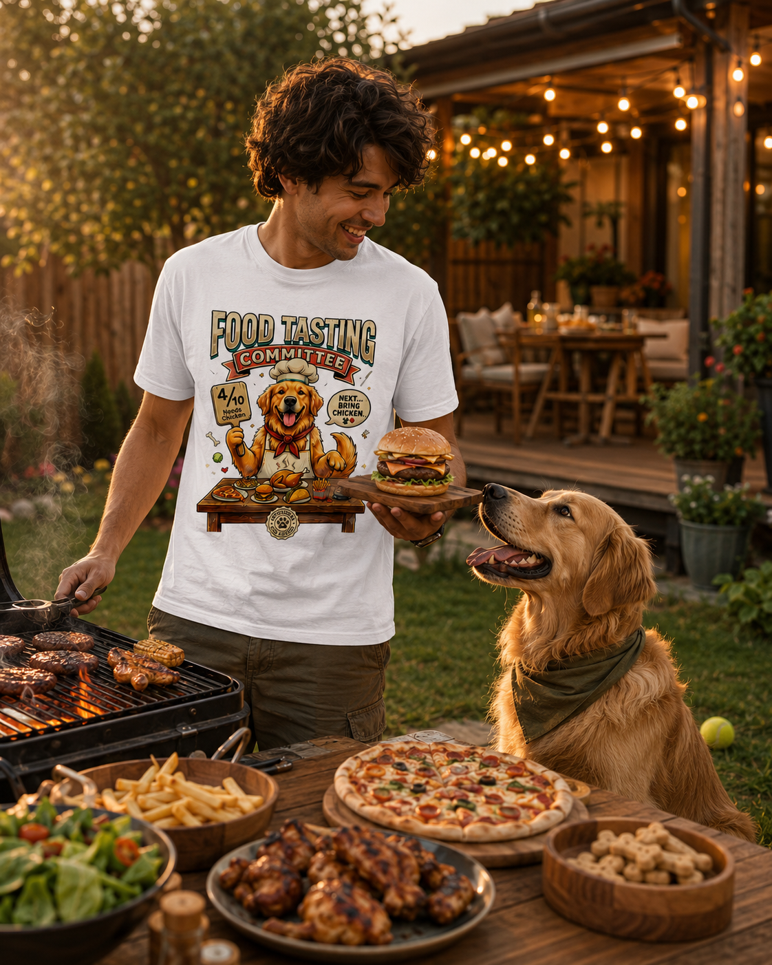 Food Tasting Committee Golden Retriever T-Shirt | Auralith