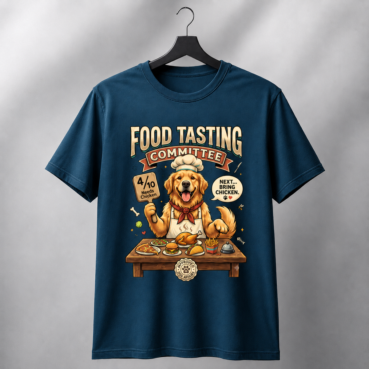 Food Tasting Committee Golden Retriever T-Shirt | Auralith