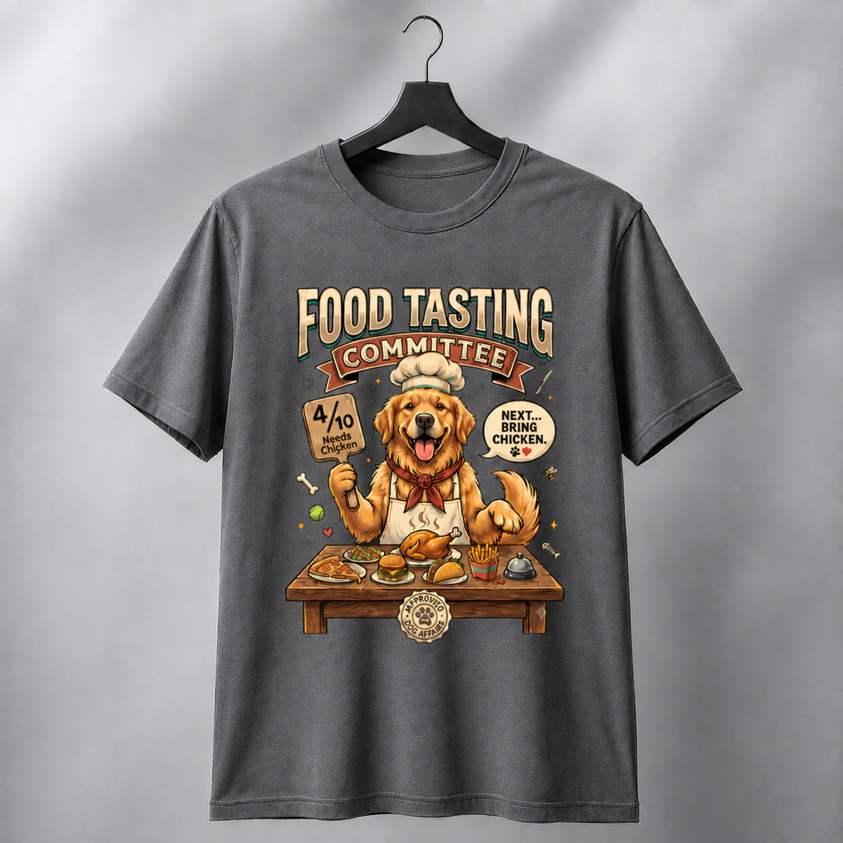 Food Tasting Committee Golden Retriever T-Shirt | Auralith
