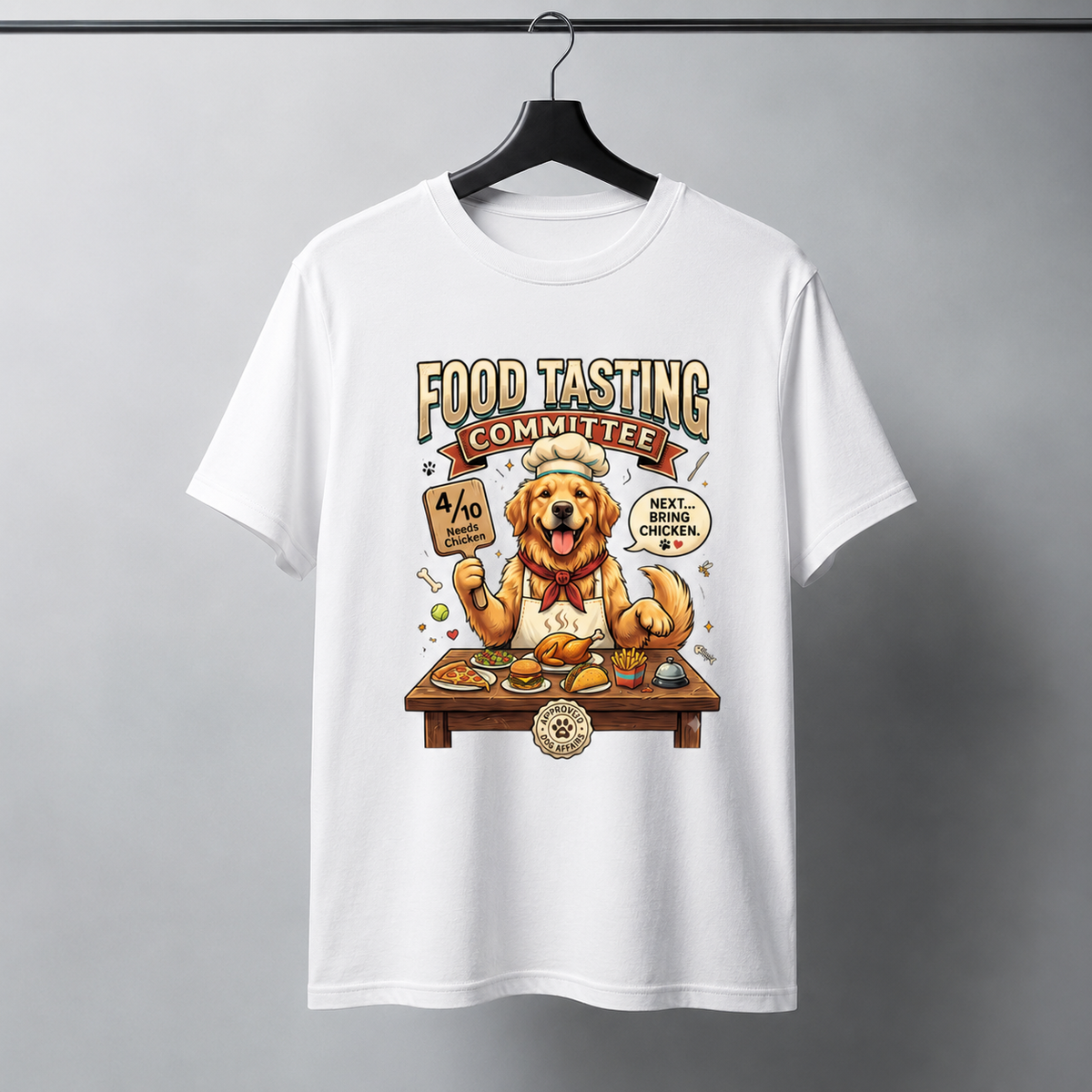 Food Tasting Committee Golden Retriever T-Shirt | Auralith