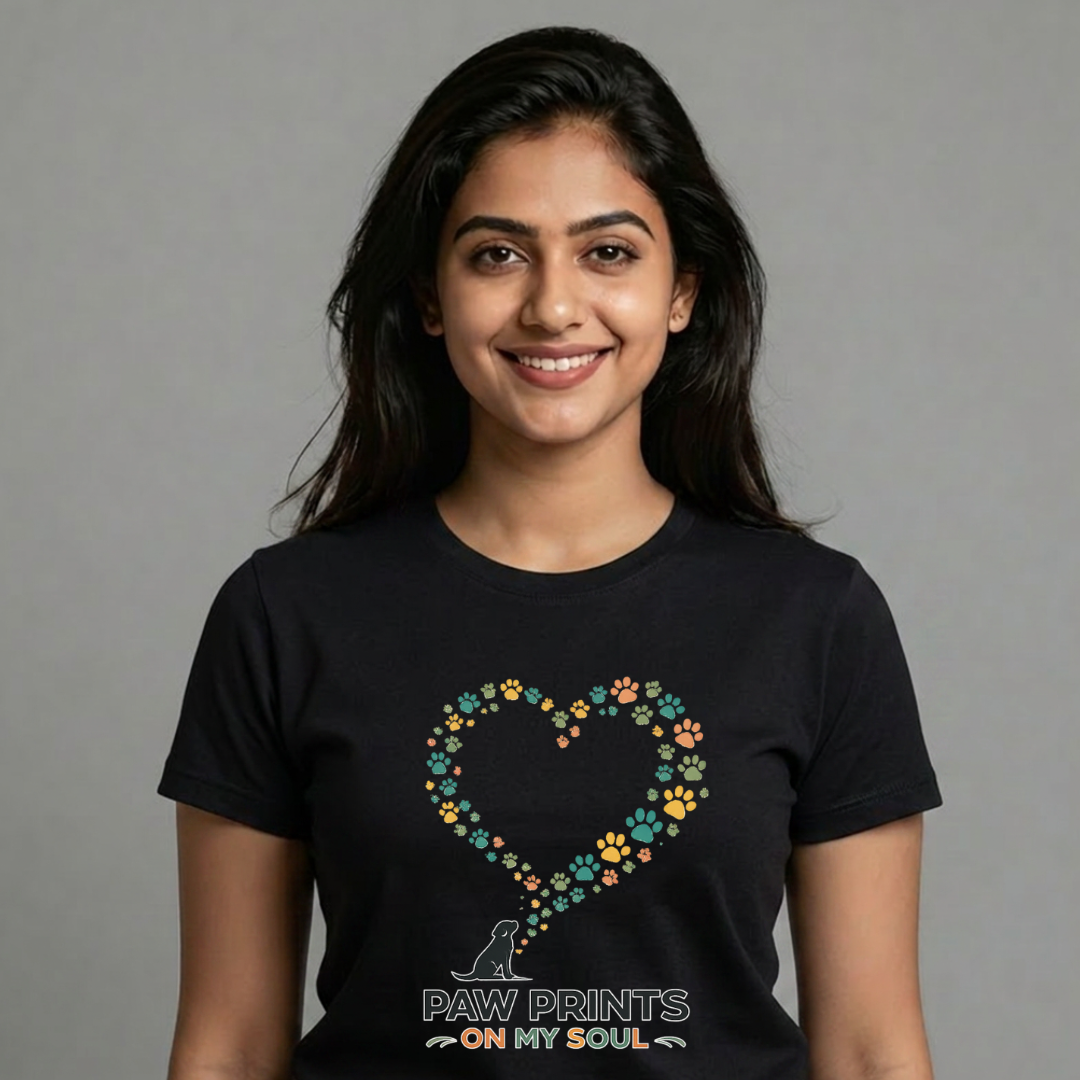 Paw Prints On My Soul – Premium Dog Lover T-Shirt | Auralith