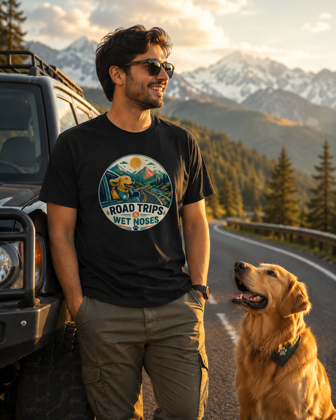 🐾Road Trips & Wet Noses Premium Dog Lover T-Shirt | Auralith