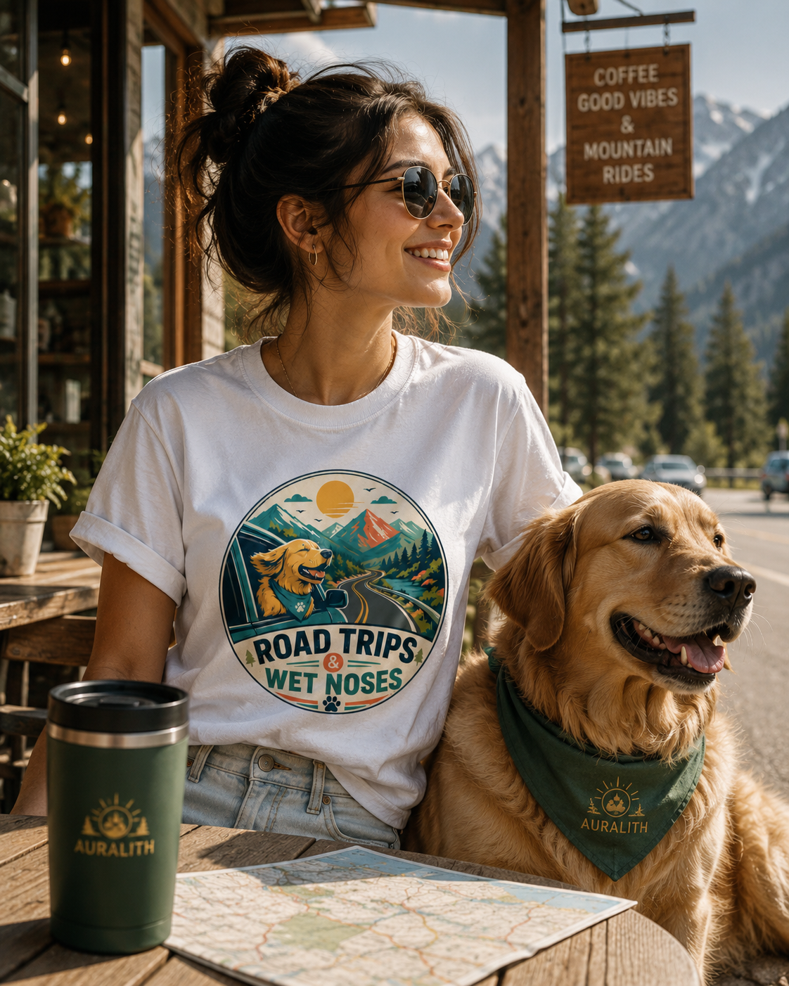 🐾Road Trips & Wet Noses Premium Dog Lover T-Shirt | Auralith