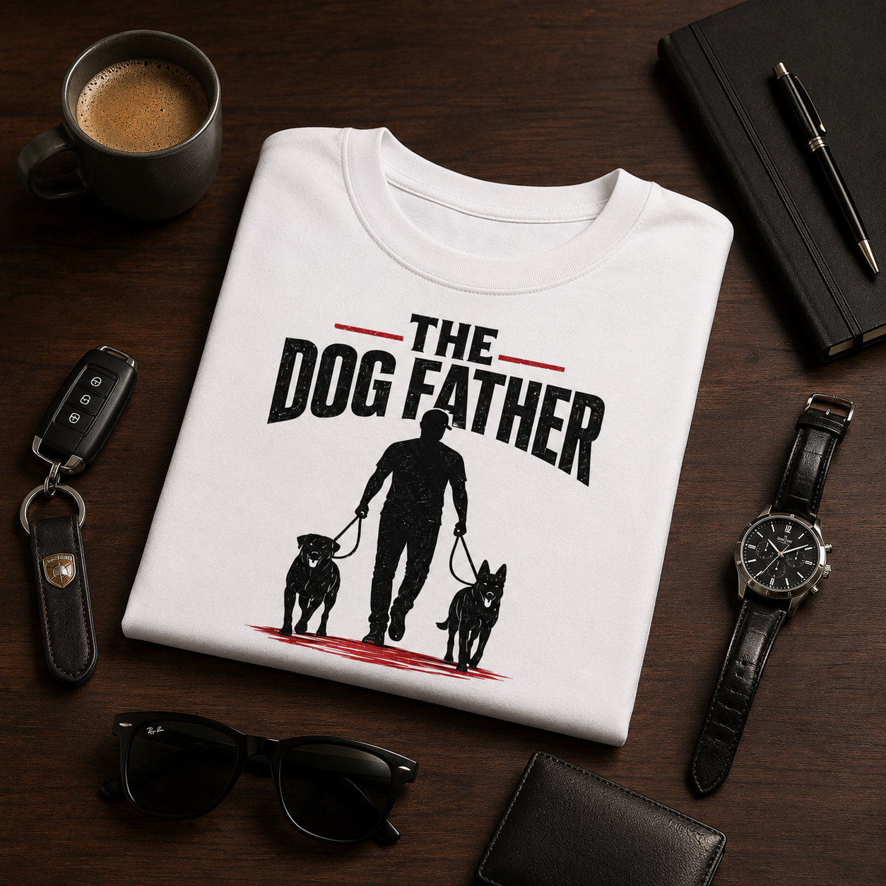 The Dog Father T-Shirt | Funny Dog Dad Graphic Tee for Pet Lovers | Auralith