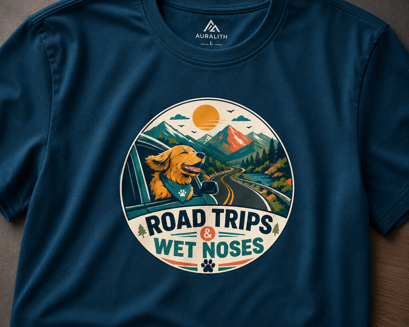 🐾Road Trips & Wet Noses Premium Dog Lover T-Shirt | Auralith